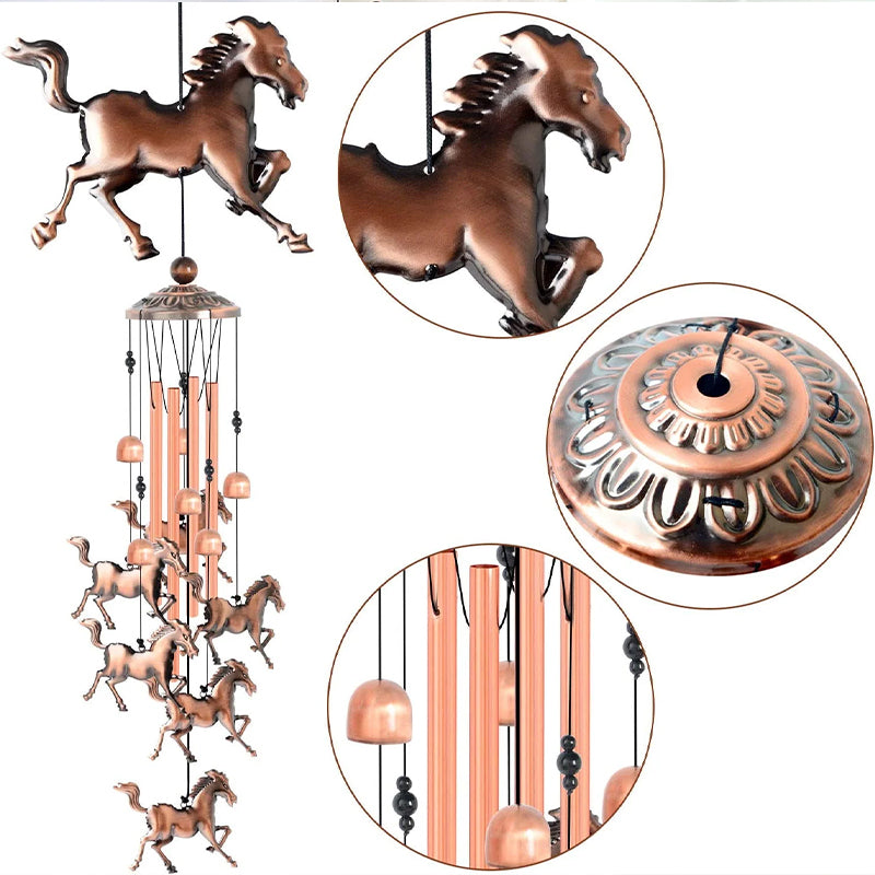 Retro Bronze Horse Wind Chime